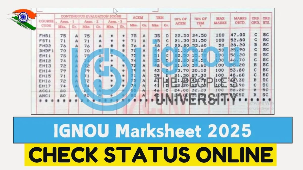 IGNOU Marksheet 2025